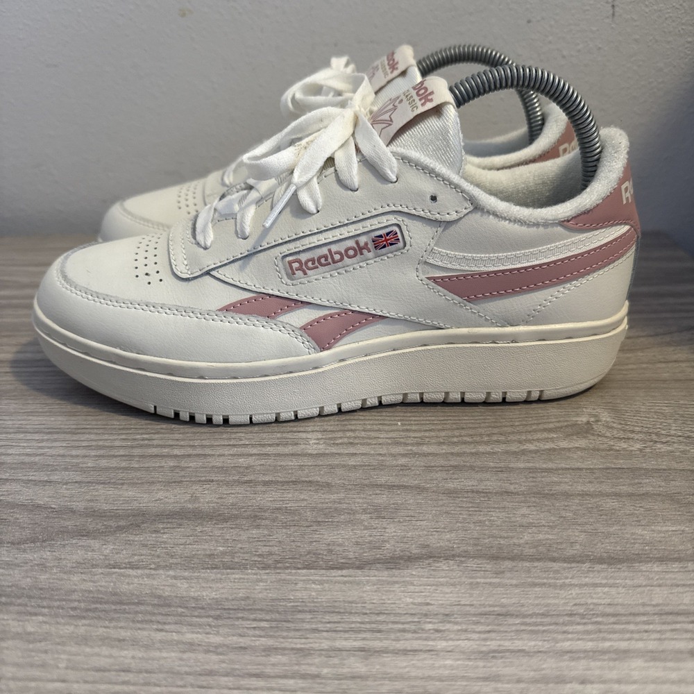 Reebok‎ Club C Double Chalk Smokey Rose Women's Sneakers Sz 8 Shoes